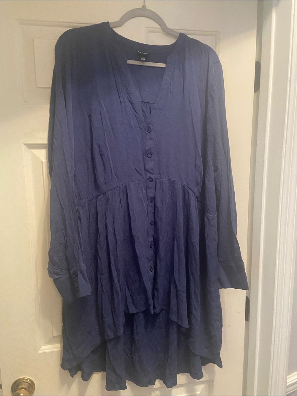 Torrid 3 3X Top Boho Hi Low Tunic Blue